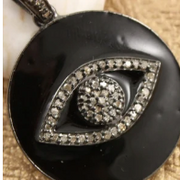 Black Evil Eye Diamond Pendant — Sands Swim jewelry